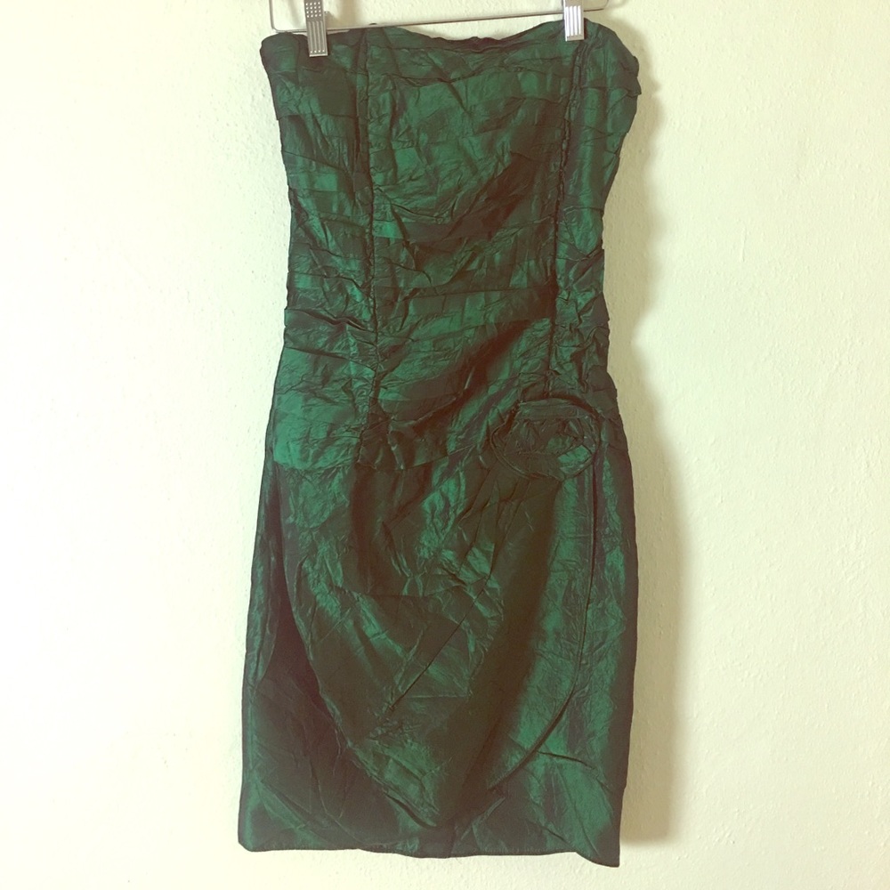 3 for $30s Vtg 80s Green Strapless Gunne Sax Dress